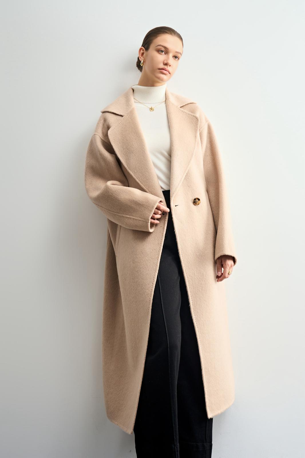 Alpaca blend 2-Button Long Coat