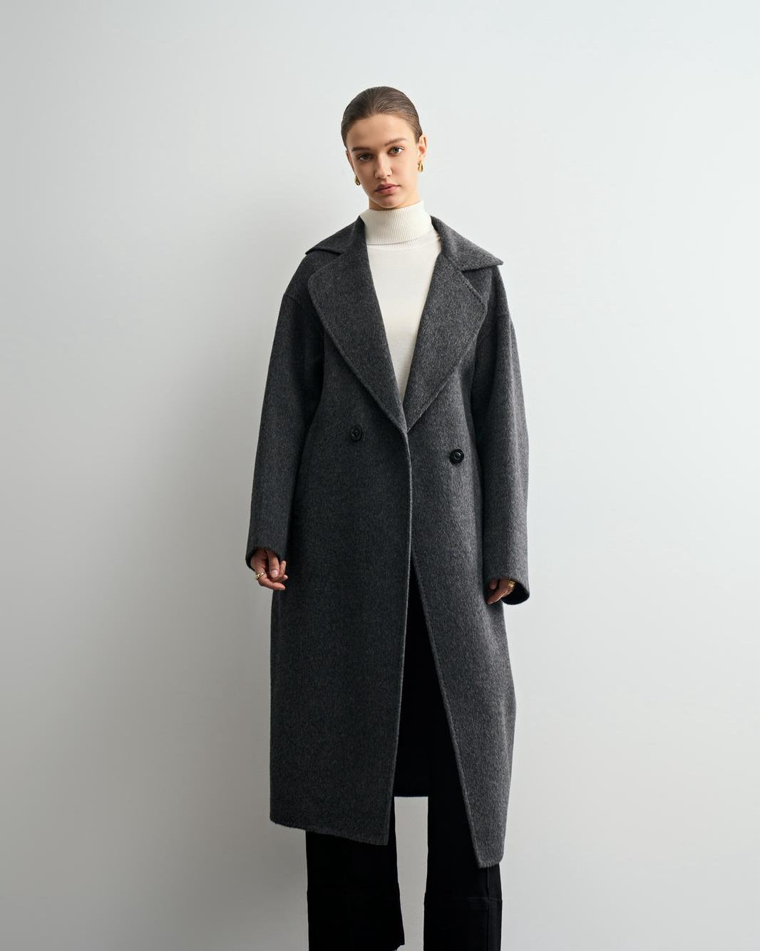 Alpaca blend 2-Button Long Coat